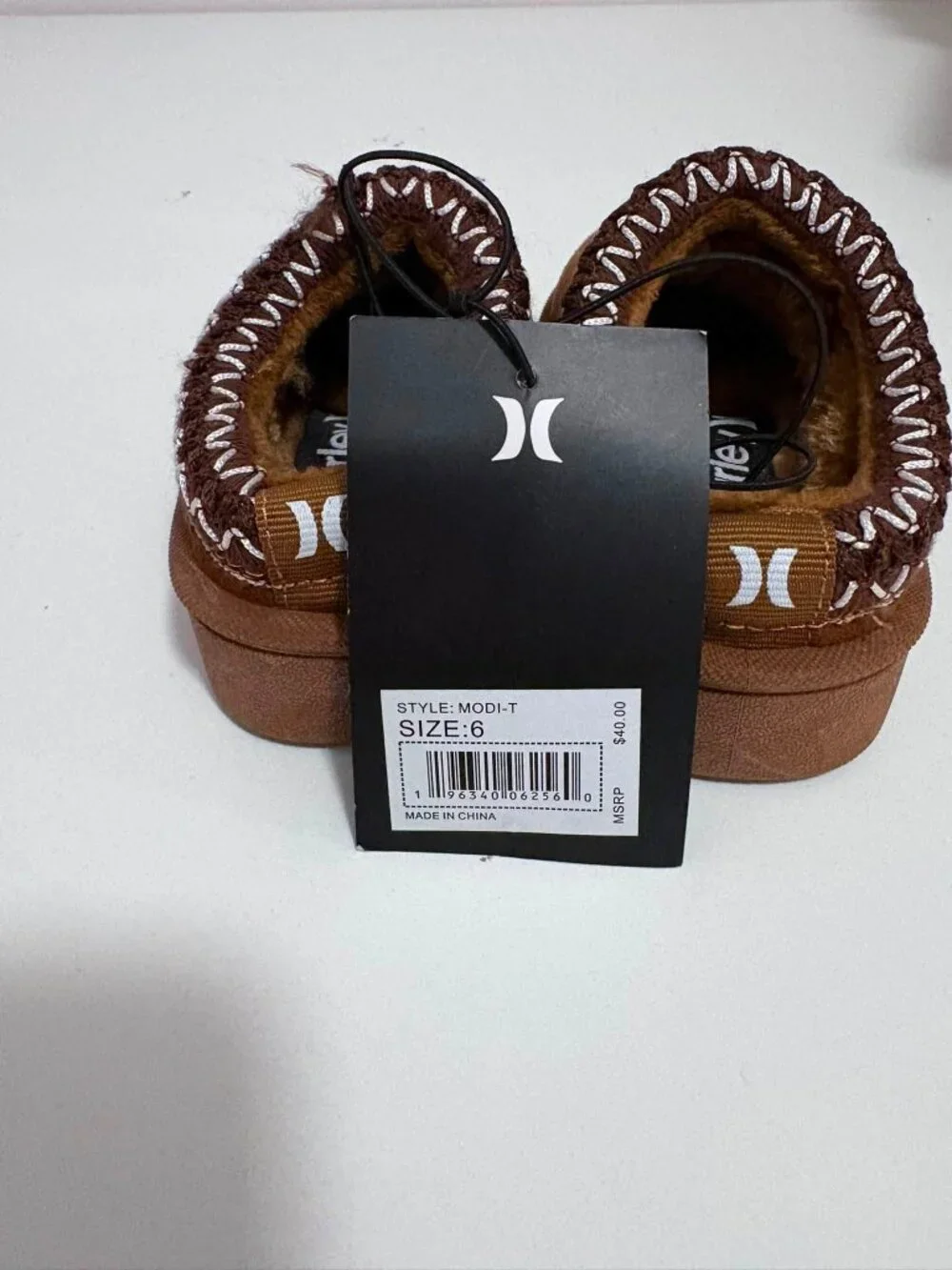NWT Hurley Toddler Cozy Faux Suede Slippers Brown